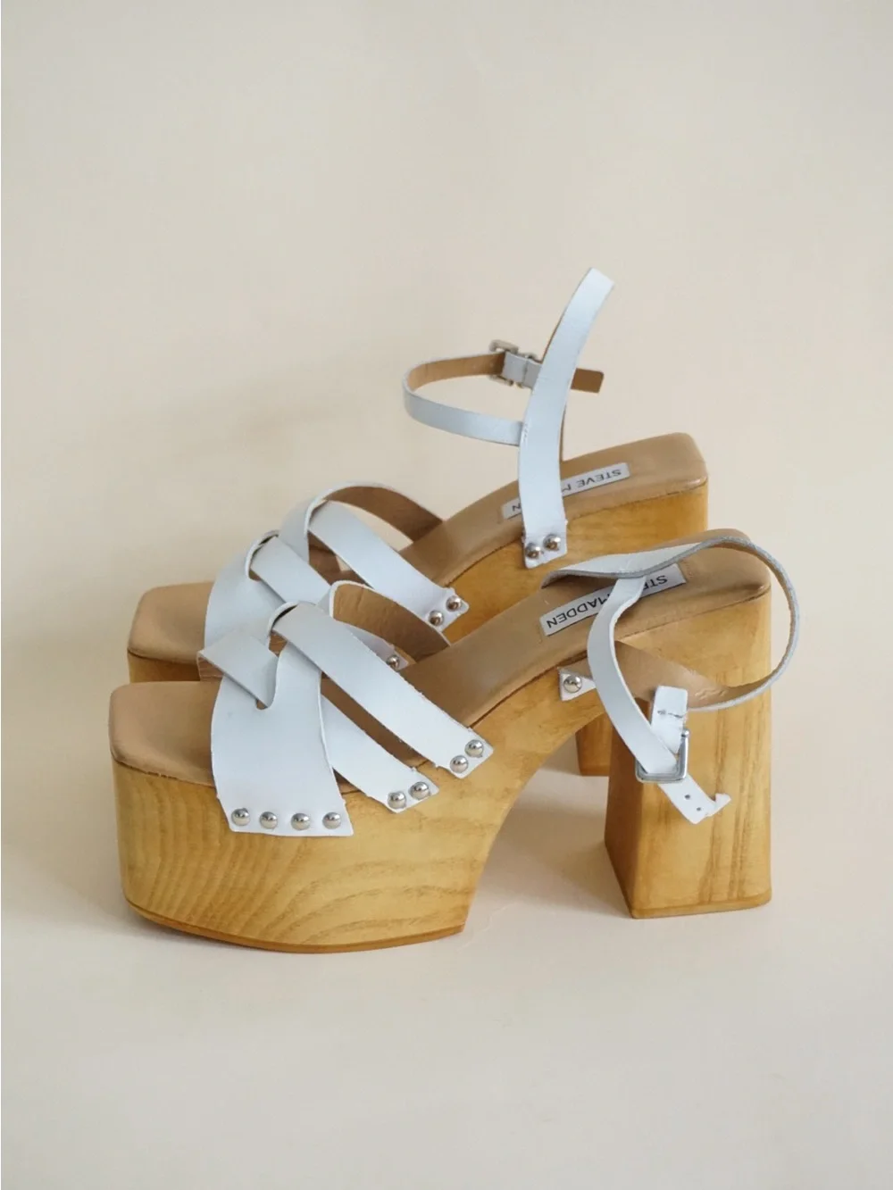 Steve Madden White Chunky Leather 